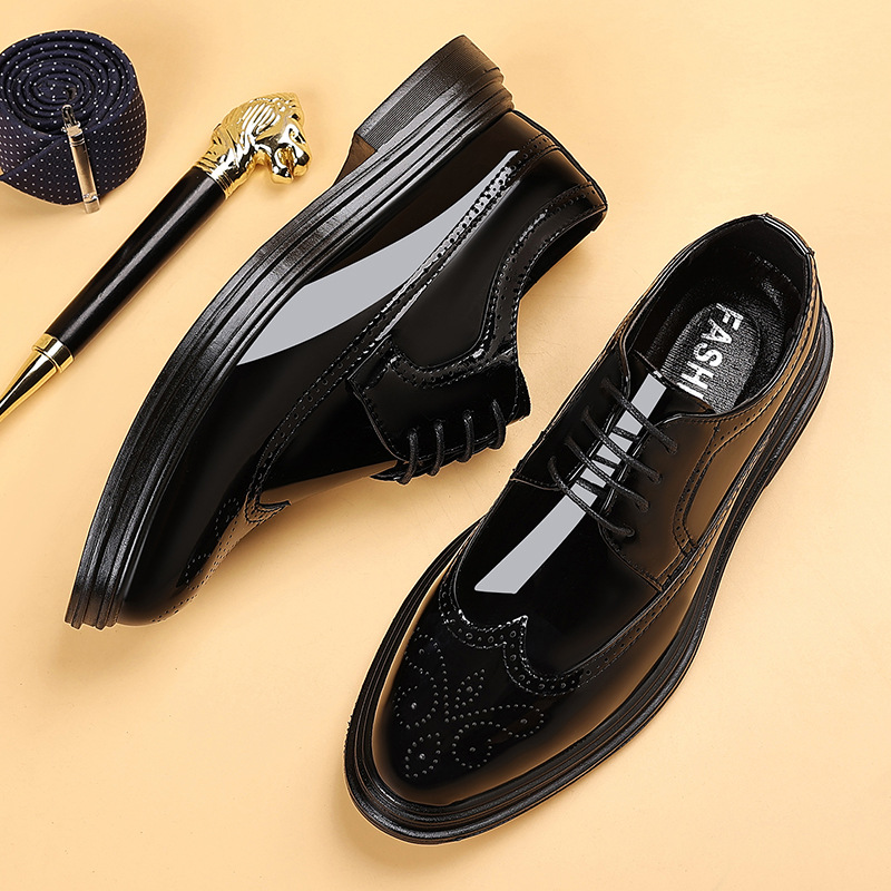 Patent Leather Oxford - Men's Patent Leather Brogue Dress Shoes