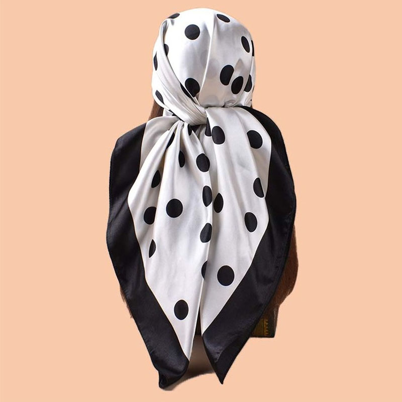 Windsor Knot Tie - 90*90cm Luxury Polka Dots Silk Square