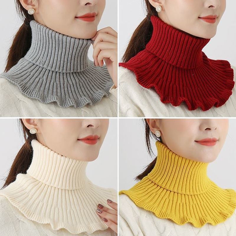 Windsor Knot Tie - Women's Warm Turtleneck Knitted Sweater with