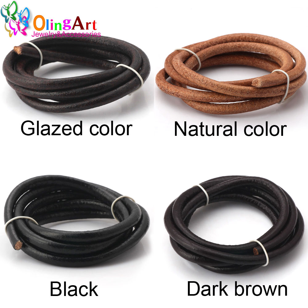 Patent Leather Oxford - Olingart Dia 1.5/2/3/4/5/6mm Black/Natural/Brown/Glaze Leather Round