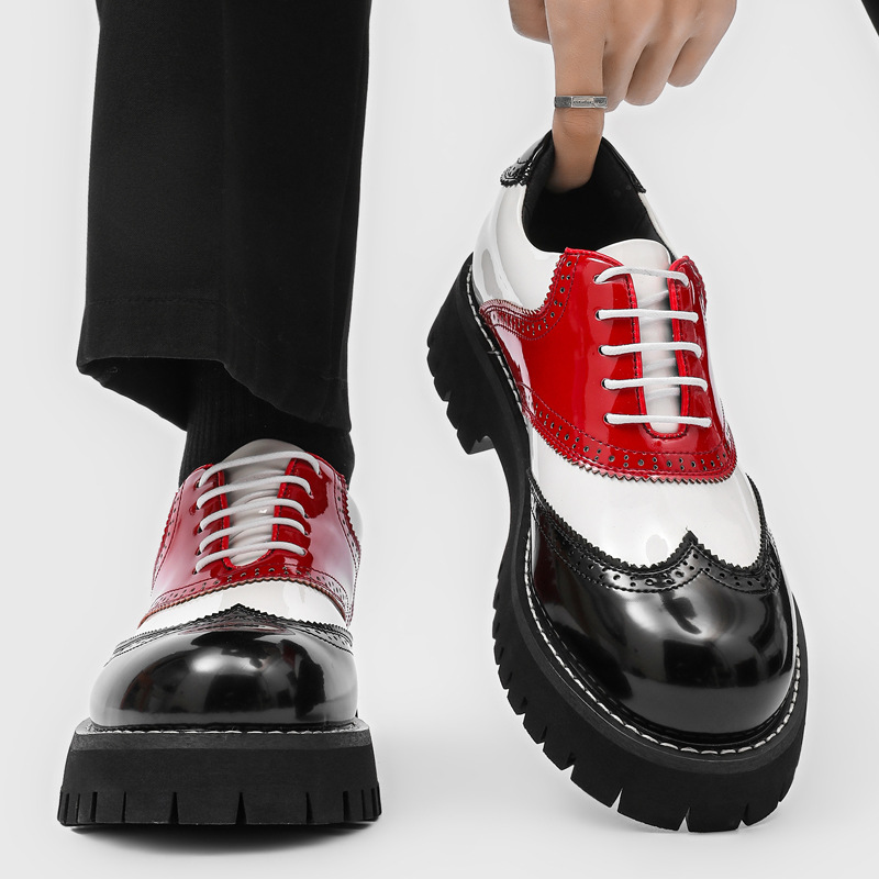 men's fashion hip hop rock pla - Patent Leather Oxford 评论和价格