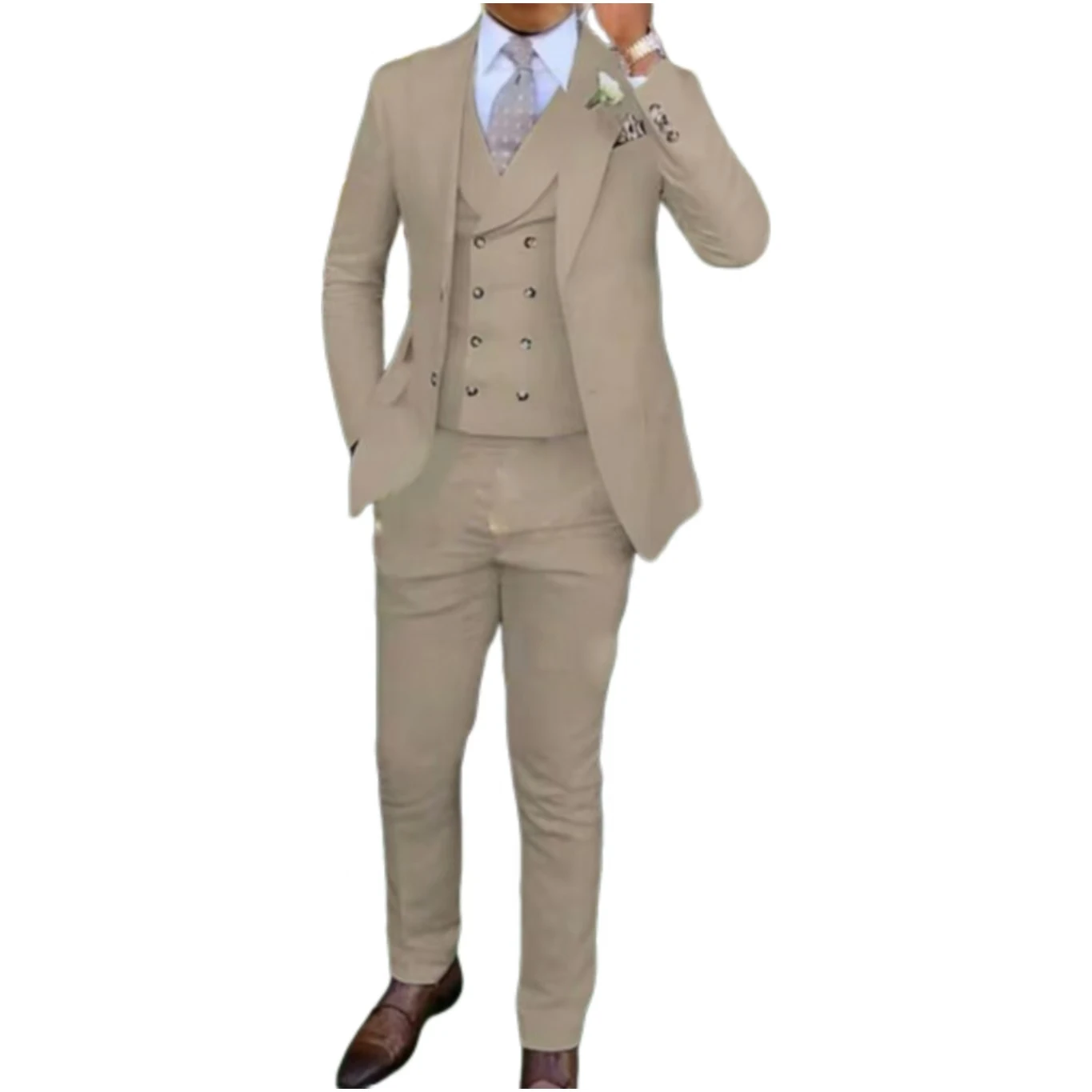 Men's slim-fit three-piece sui - Men Formal Wear Vest 评论和价格