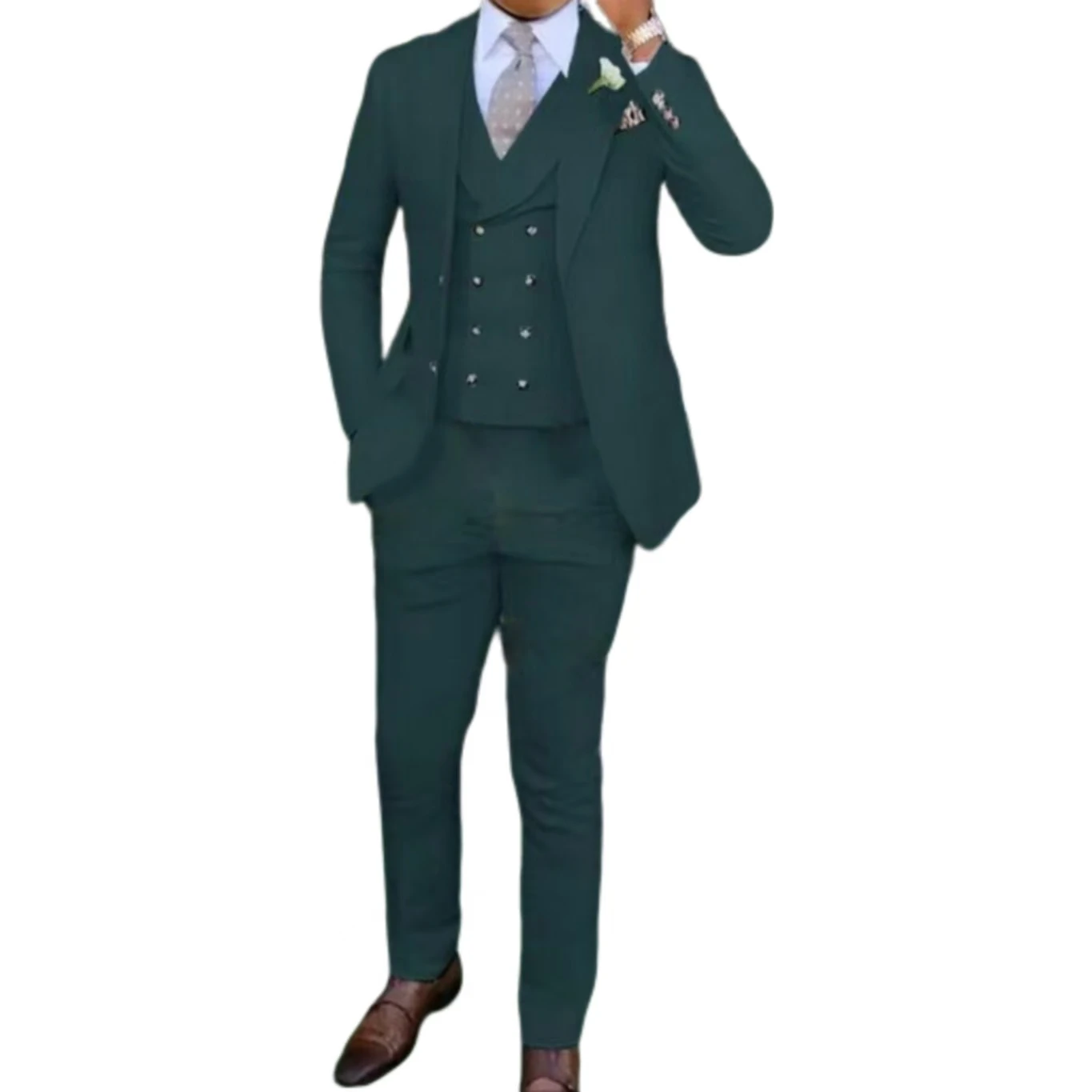 Men's slim-fit three-piece sui - Men Formal Wear Vest 评论和价格