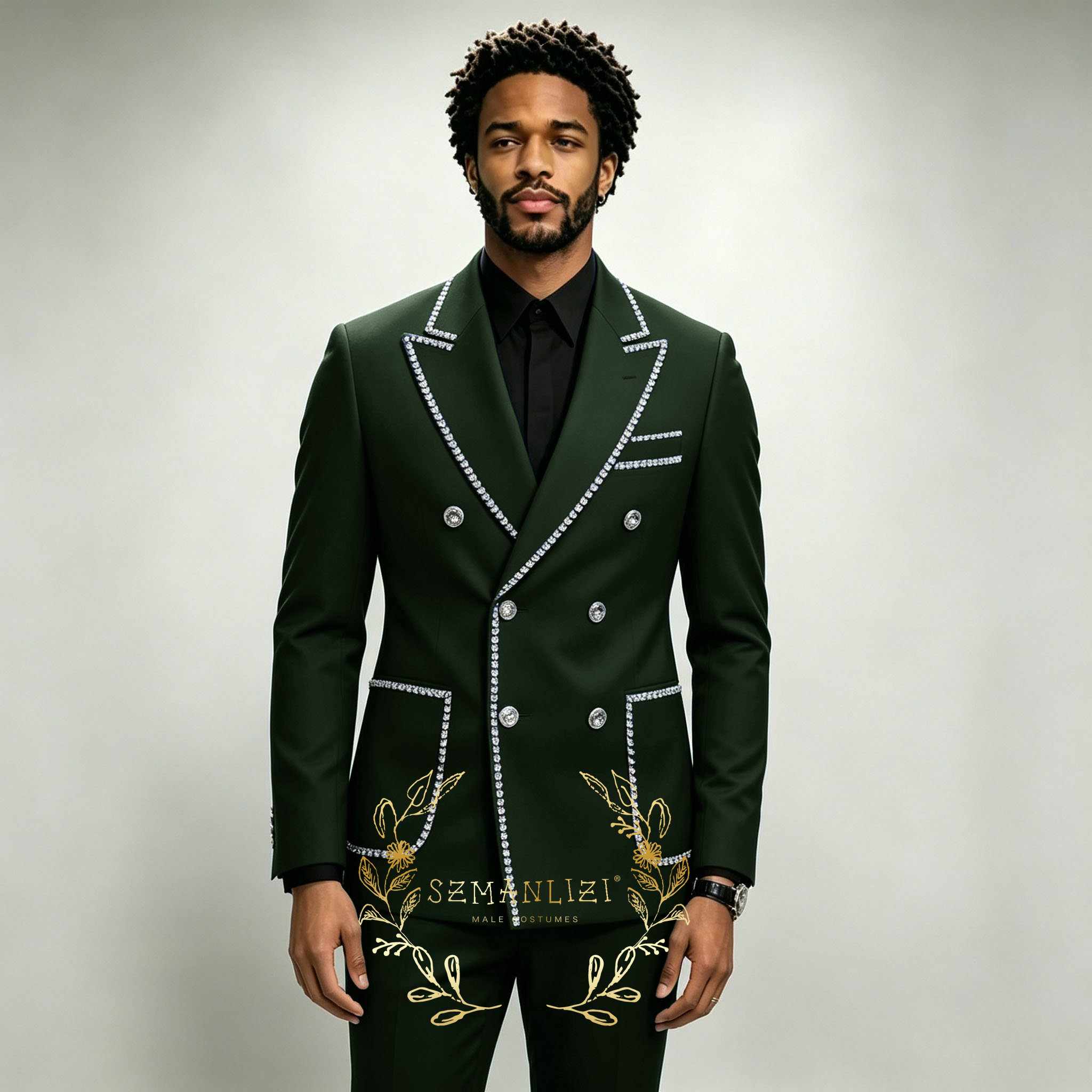Luxury Men's Suits 2 Pieces Ro - Men Formal Wear For Wedding 评论和价格