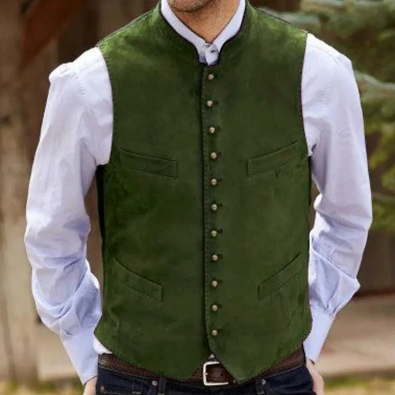 Men Vest Coffee Suede Velvet S - Men Formal Wear Vest 评论和价格