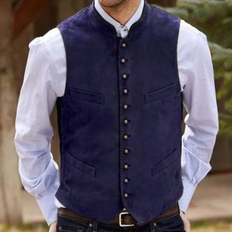 Men Vest Coffee Suede Velvet S - Men Formal Wear Vest 评论和价格