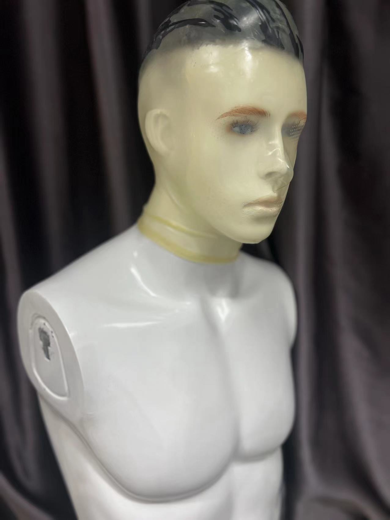 latex fetish man gloves  rubbe - Men Formal Wear Vest 评论和价格