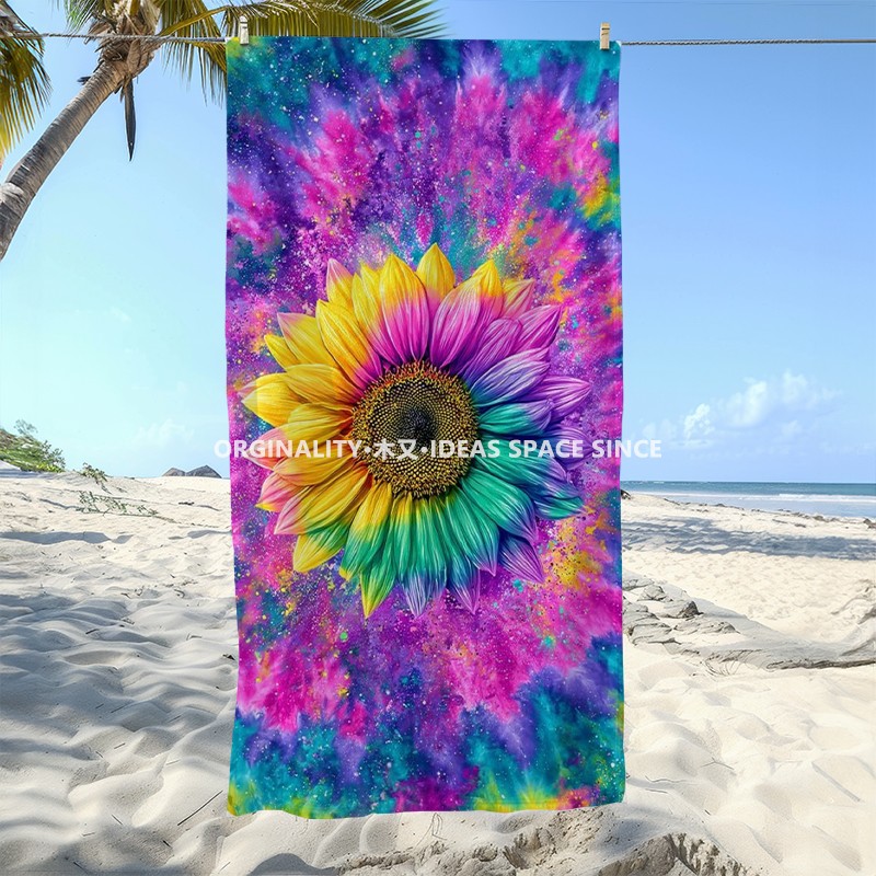 Tie Dye Rainbow Sunflower Beac - Windsor Knot Tie 评论和价格