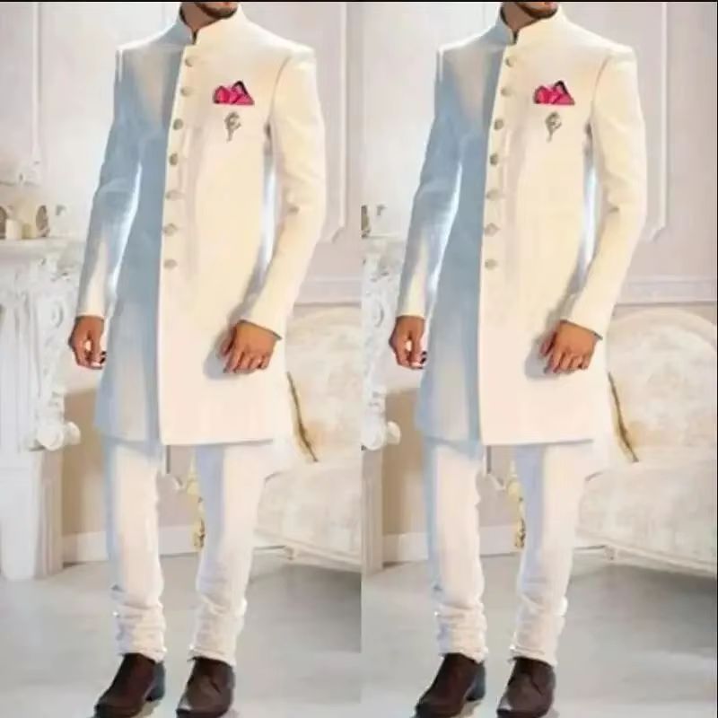 New Classic White Men Suit Lon - Men Formal Wear Indian 评论和价格
