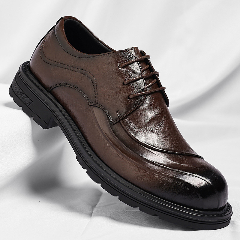 Brown Burnished Genuine Leathe - Men'S Formal Wear 评论和价格