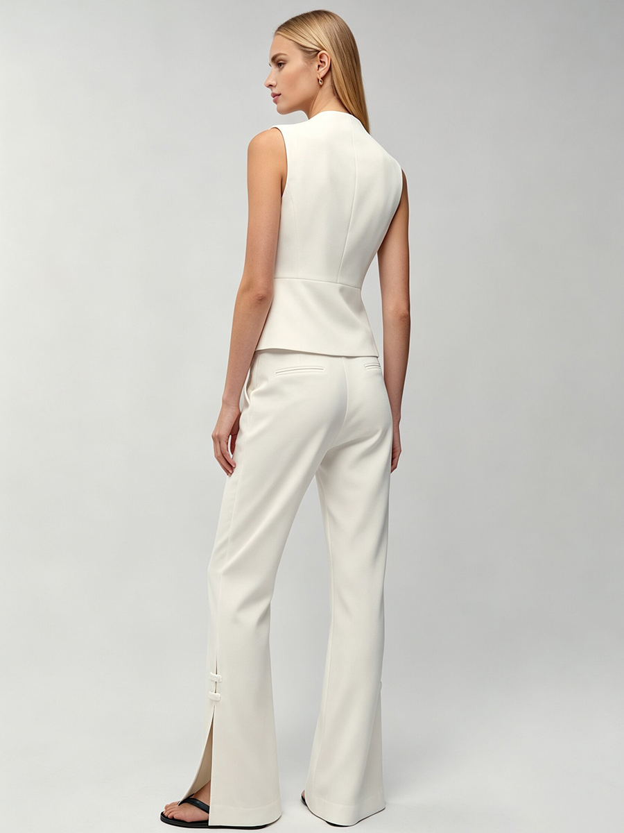 LIMO Women White Chinese Frog  - Men Formal Wear Vest 评论和价格