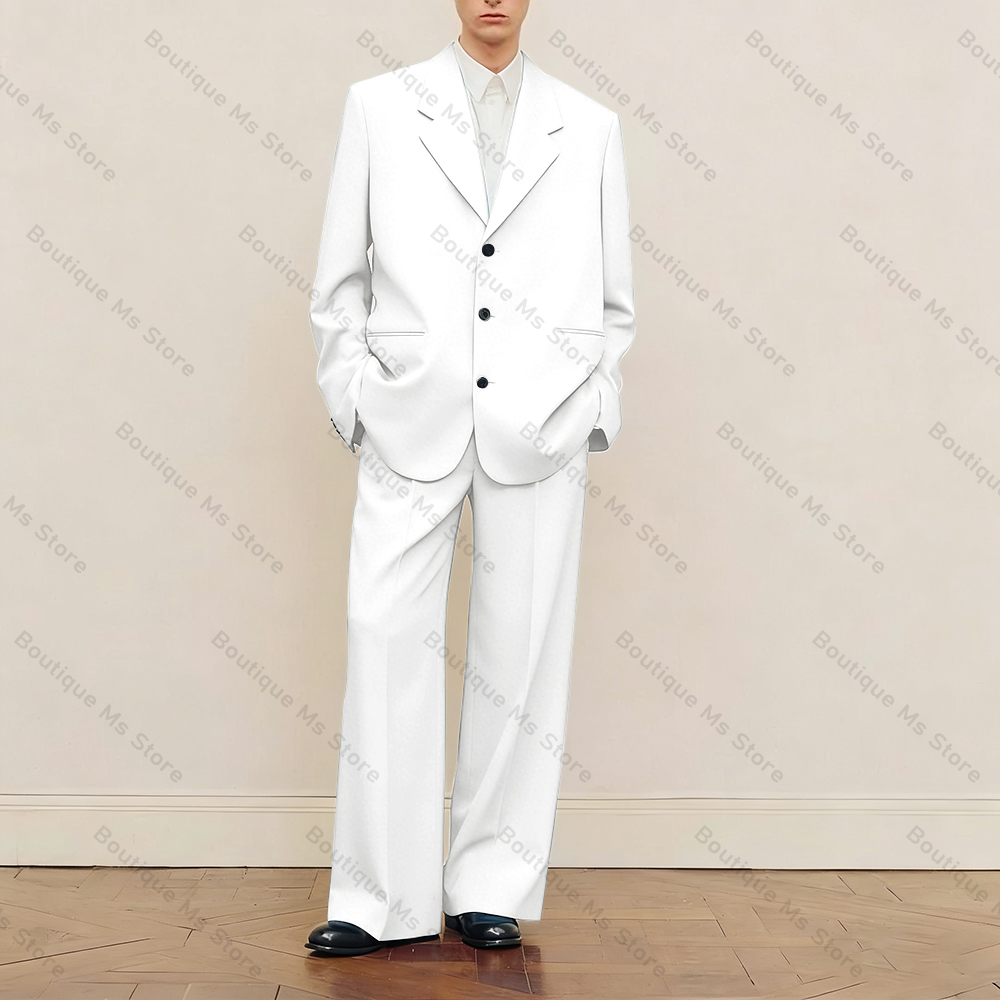 Men's Black Oversized Suit Set - Men Formal Wear For Wedding 评论和价格
