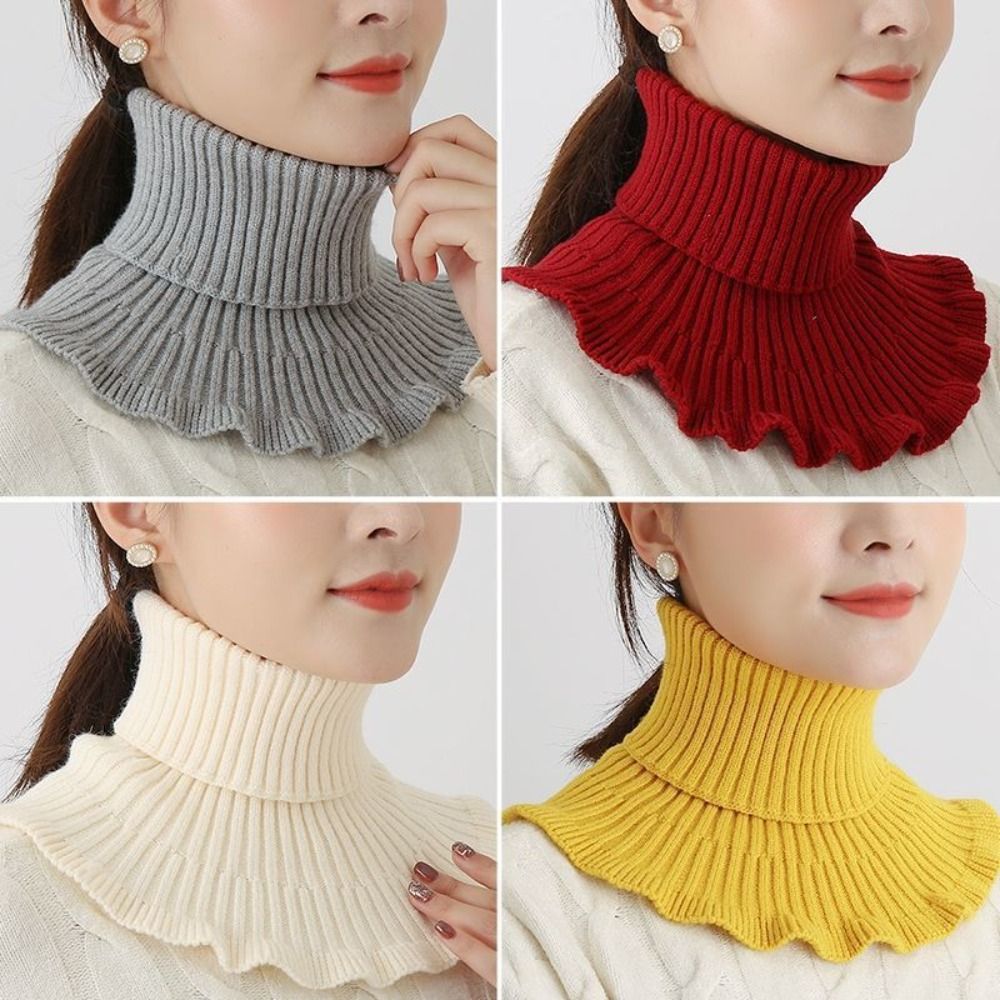 Fashion Warm Knitted Fake Coll - Windsor Knot Tie 评论和价格