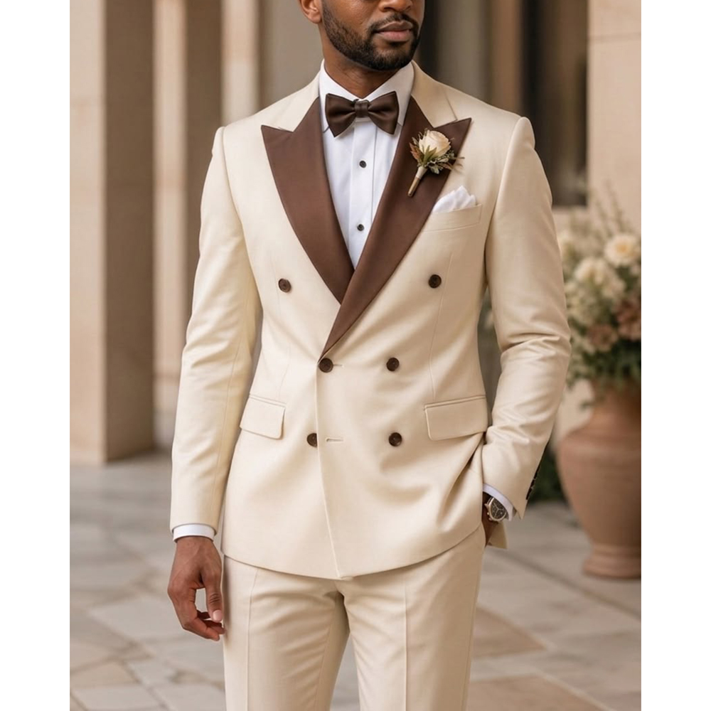 Men Double Breasted Tuxedo Sui - Men Formal Wear For Wedding 评论和价格