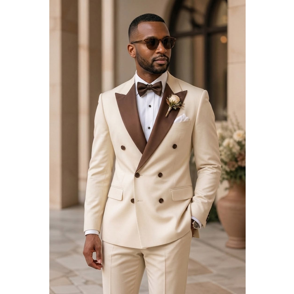 Men Double Breasted Tuxedo Sui - Men Formal Wear For Wedding 评论和价格